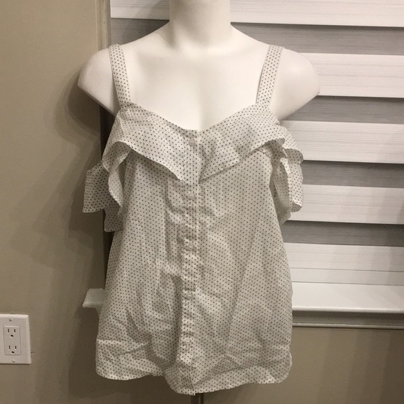 PAIGE Tops - Paige blue and white button up top size small